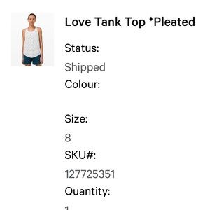 Lululemon Pleated Love Tank